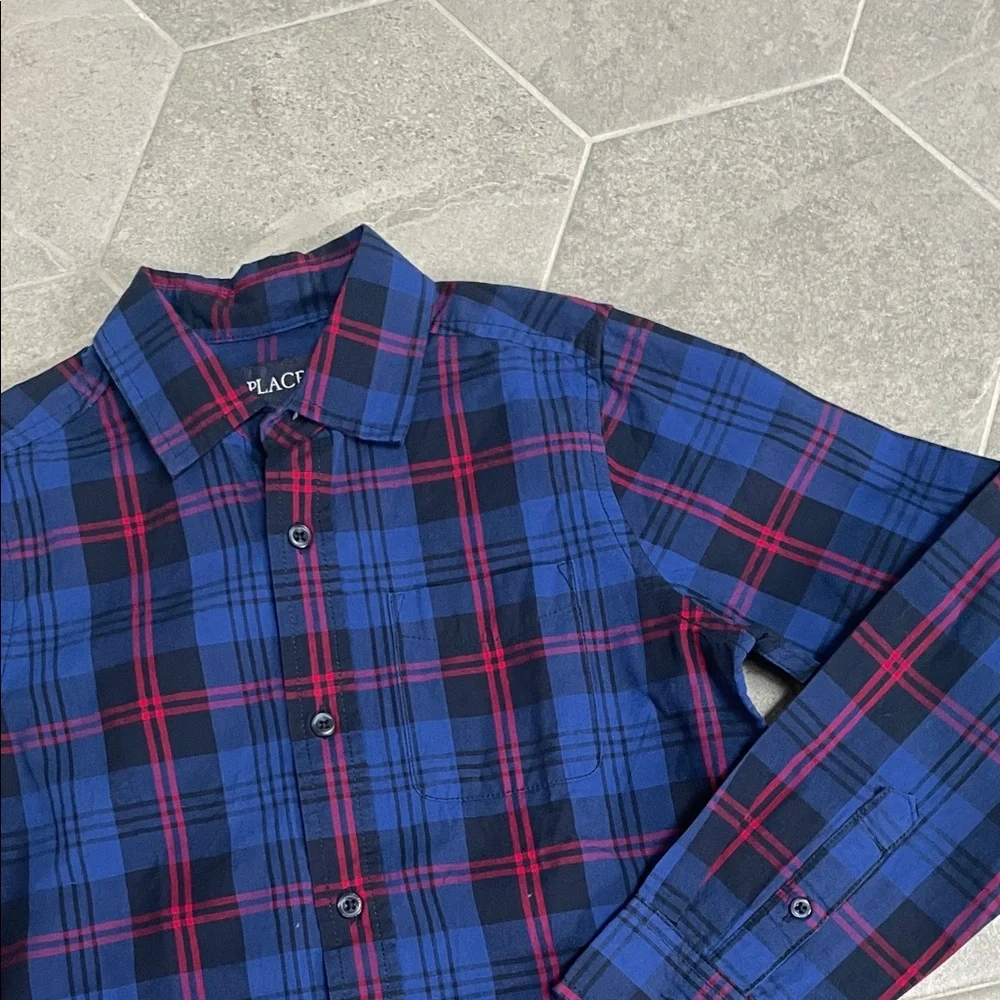 Children’s Place Boys Long Sleeve Button-Down Shirts – Set of 2 – Size 7/8 – NWT